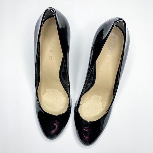 Nine West Black Pumps PAIGE 9.5 Work Heels Round - Picture 1 of 6